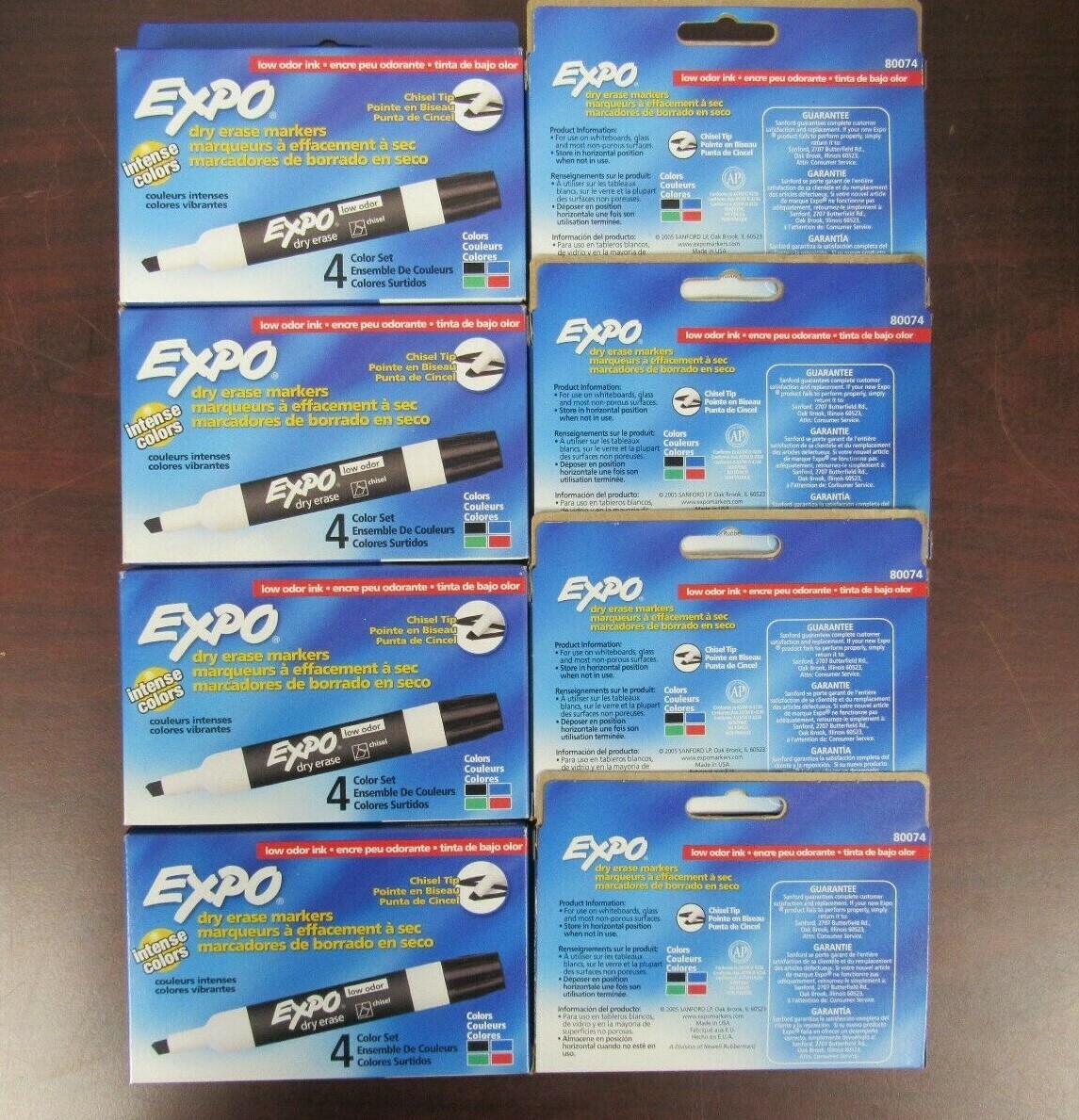 EXPO DRY ERASE MARKERS 4PK ASSORTED COLORS LOT OF 8 [22B]