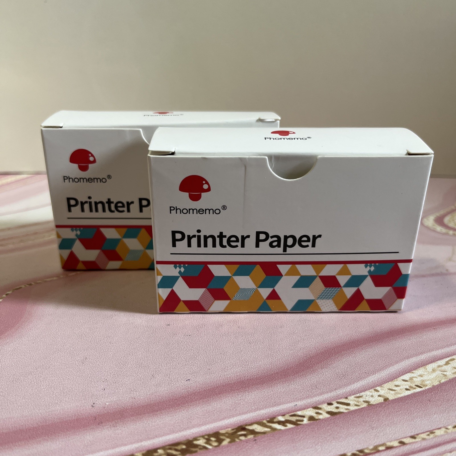 T02 Mini Thermal Printer Paper, 20Yr Black on Milk Strawberry 5 Rolls