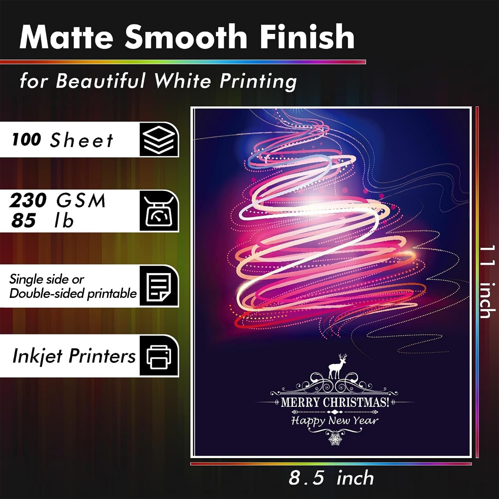 Lot Koala Cardstock Paper 8.5×11 White Matt Photo Paper Inkjet + Laser 85lb 230g