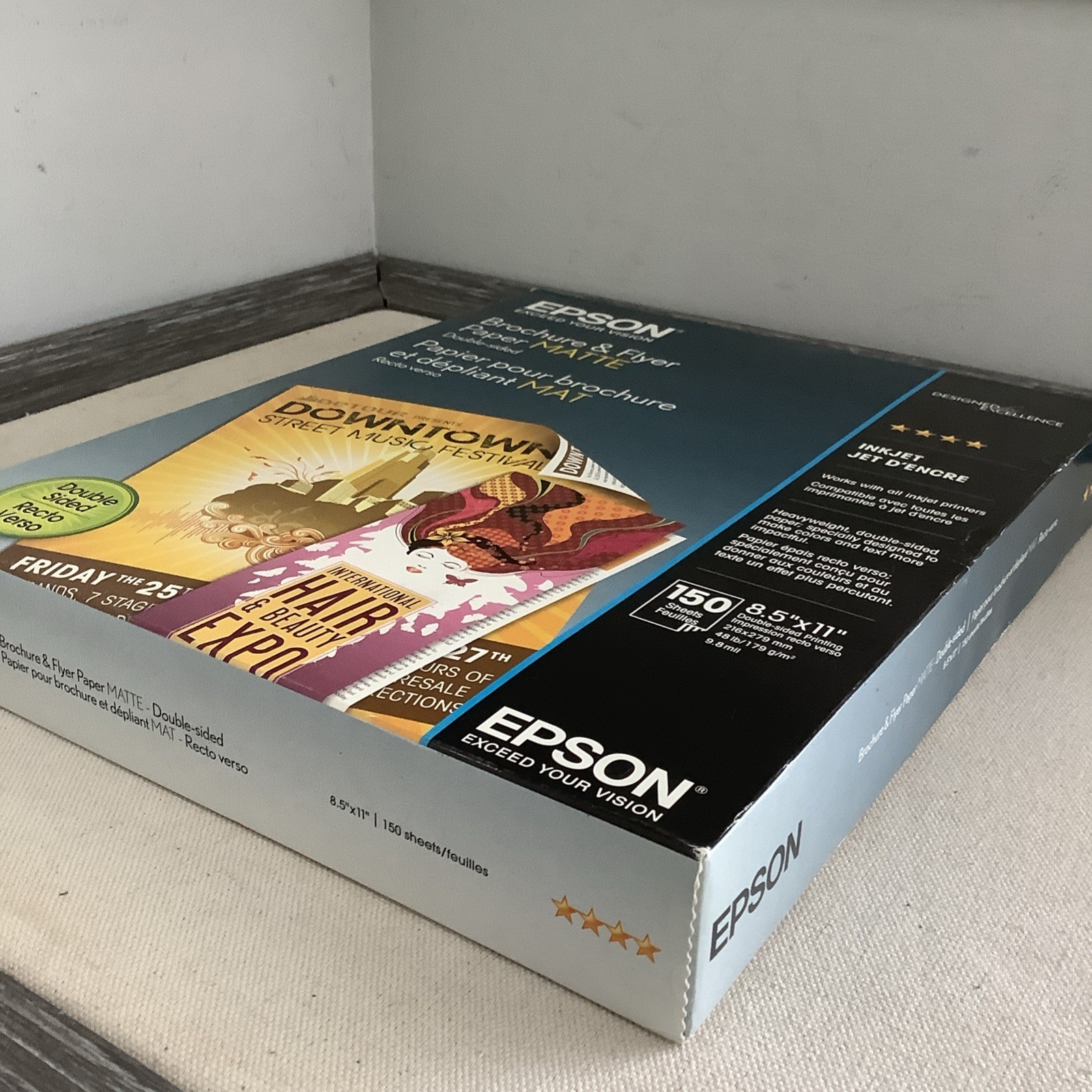 EPSON Brochure & Flyer Paper Matte 8.5×11″ for all Inkjet Printers Double Sided