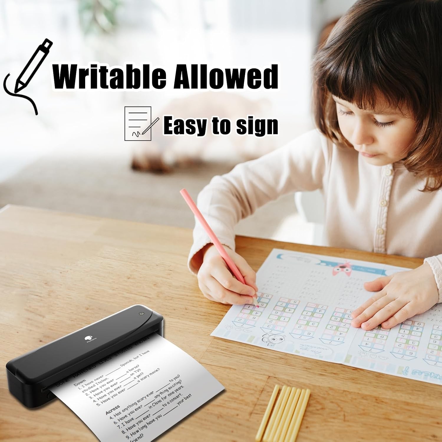 100-500PCS Foldable A4 Thermal Paper Portable Printer Phomemo M08F Lot