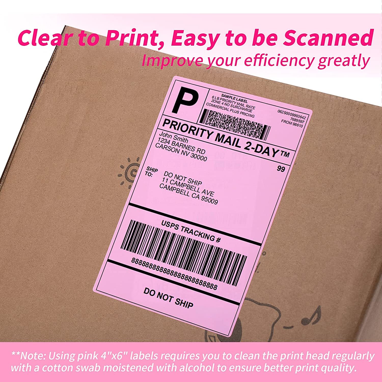 500/1000PCS 4″ x 6″ Fanfold Direct Thermal Shipping Address Label Paper Sticker