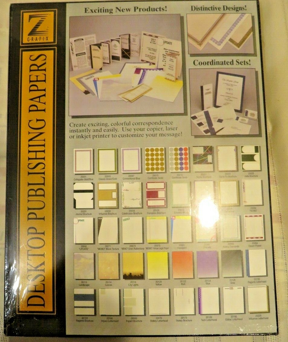 Unused -Z Grafix Desktop Publishing Business Papers Blue/Red Border 8 1/2” x 11”