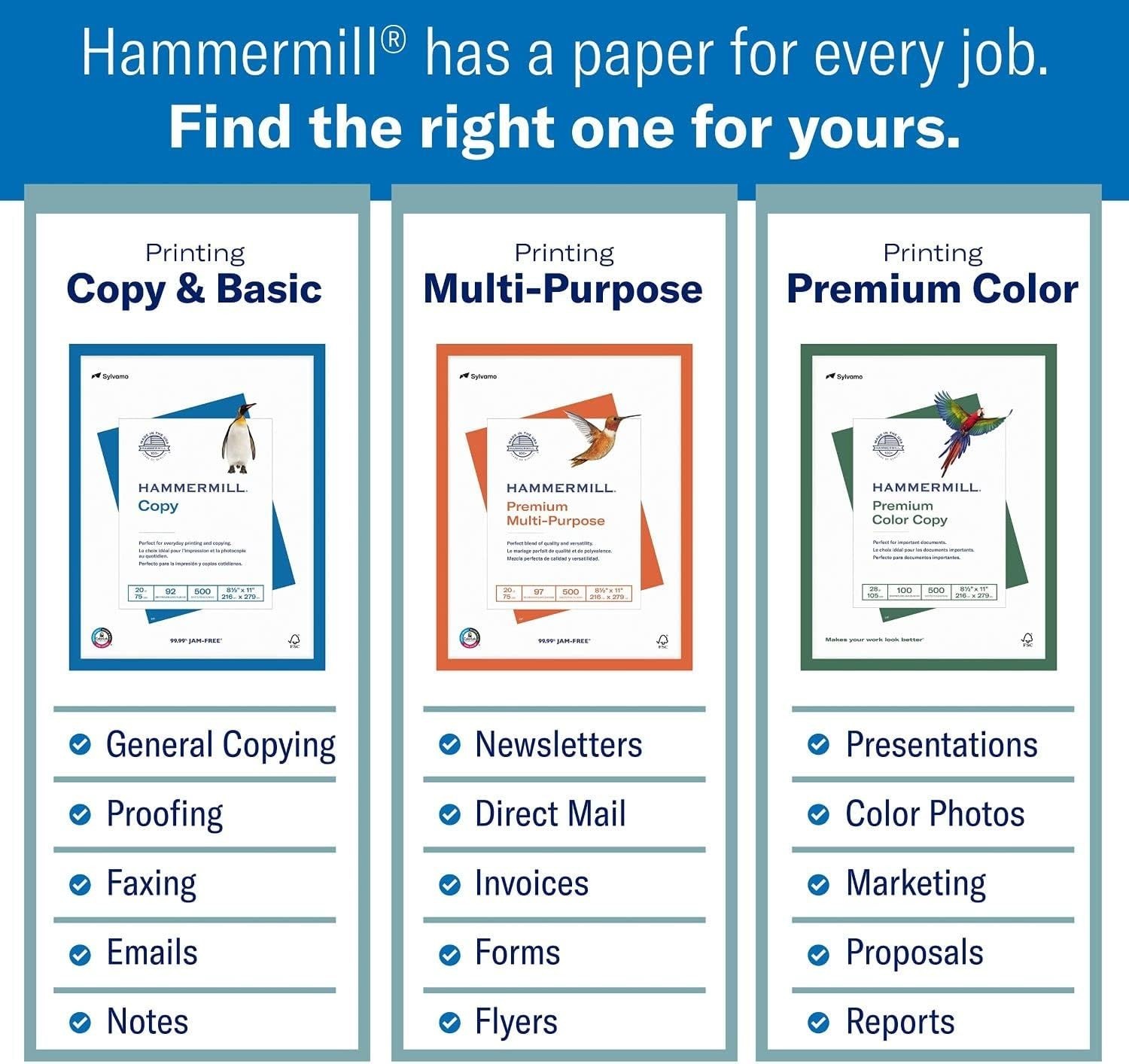 Pastel Blue Colored Paper, 20 lb, 8.5 x 11 | 500 Sheets, Sustainably Made