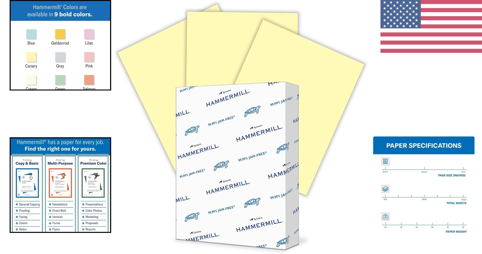 Efficient 20lb Canary Yellow Printer Paper – 500 Sheets & JAM-FREE Guarantee