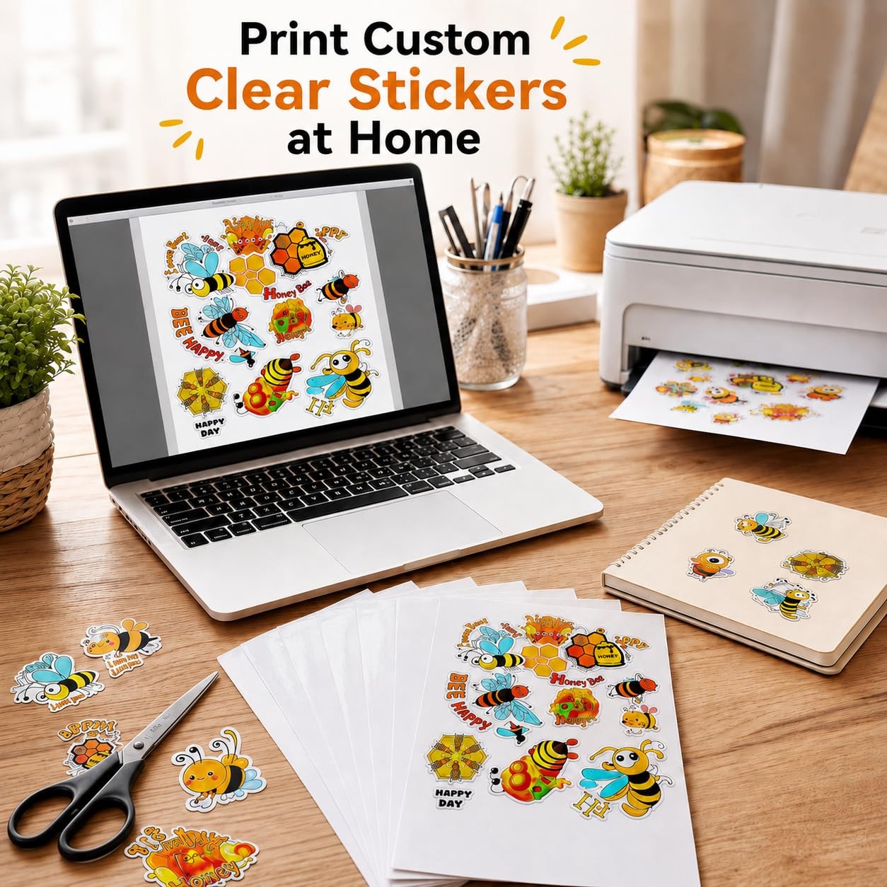 Printable Crystal Clear Vinyl Sticker Paper 100% Glossy Clear Stickers