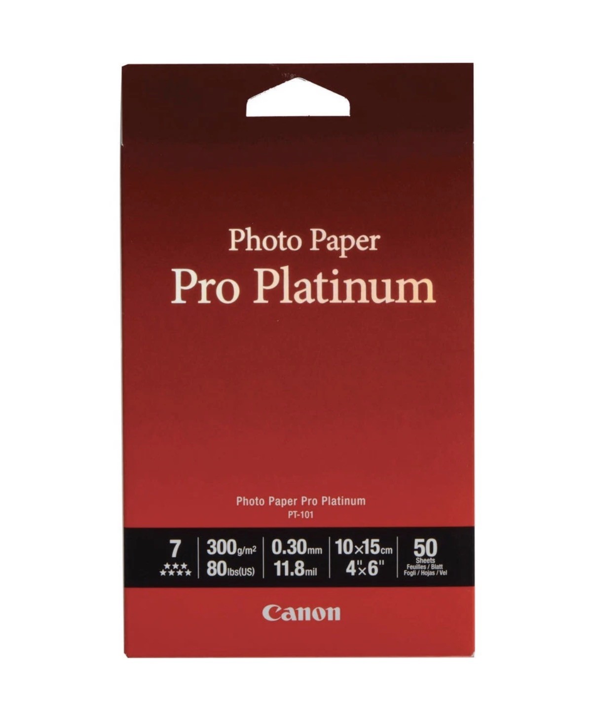 Canon Pro Platinum High Gloss Photo Inkjet Paper, 4×6″, 50 Sheets