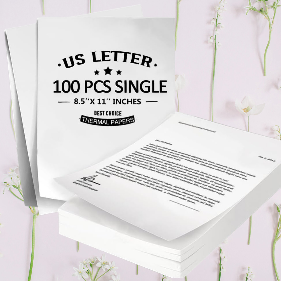 100 Sheets Thermal Printer Paper 8.5 X 11 Inch US Letter Size Thermal Paper