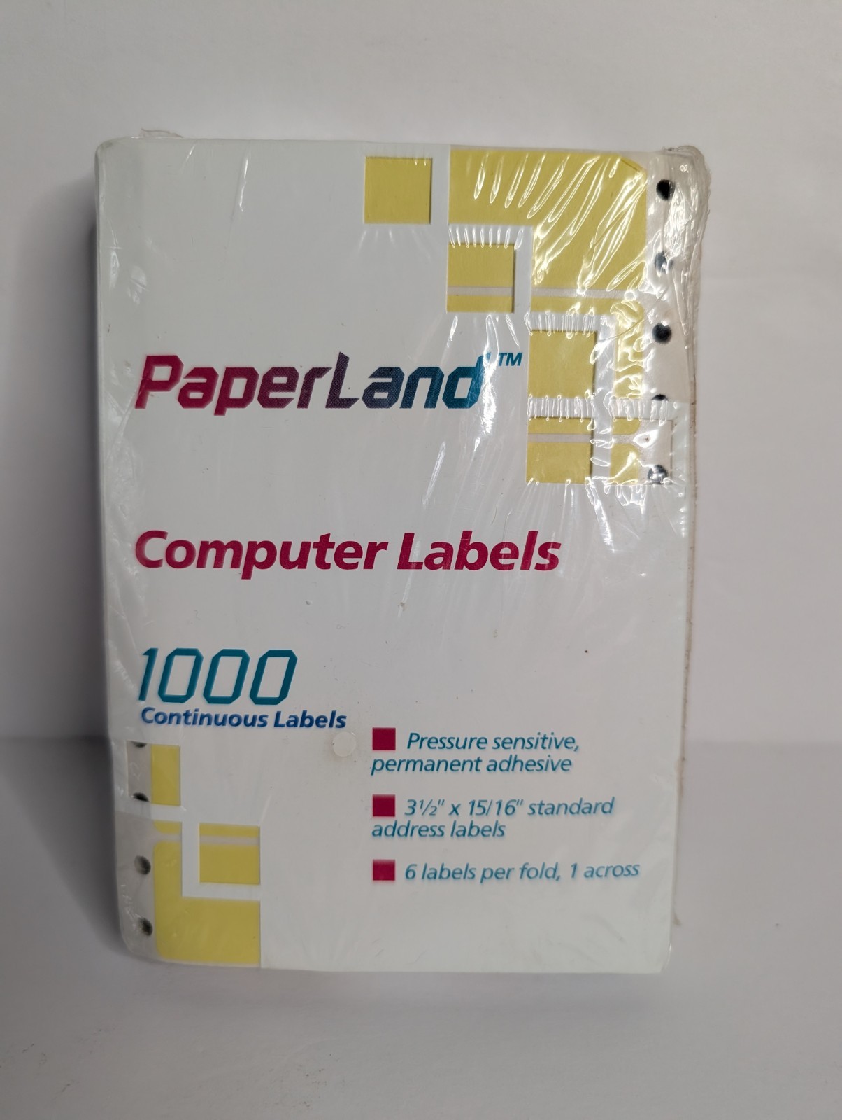 Vintage New Sealed Paperland Retro Computing Labels 1000 Continuous Address