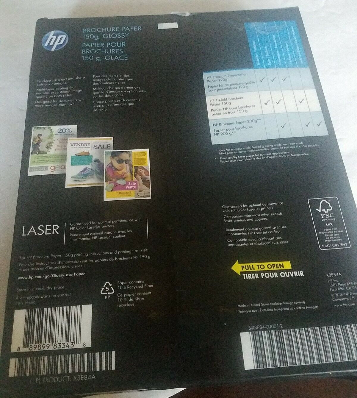 Hp Brochure Paper 8.5 11″ 216 X 279 300 Sheet Package-Excellent Paper