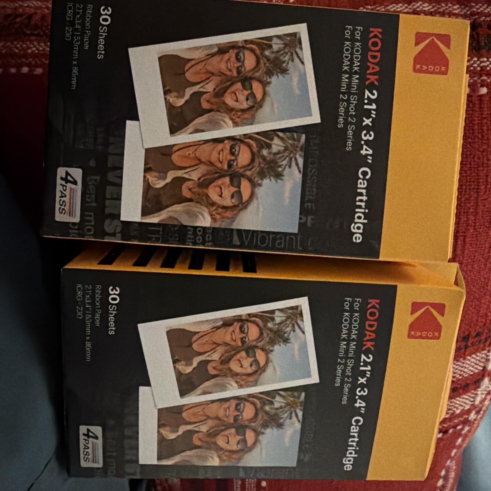 2 pack Kodak Instant Print 2.1″x 3.4″ Cartridge 60 Sheets Total (1 Sealed 1 OBox
