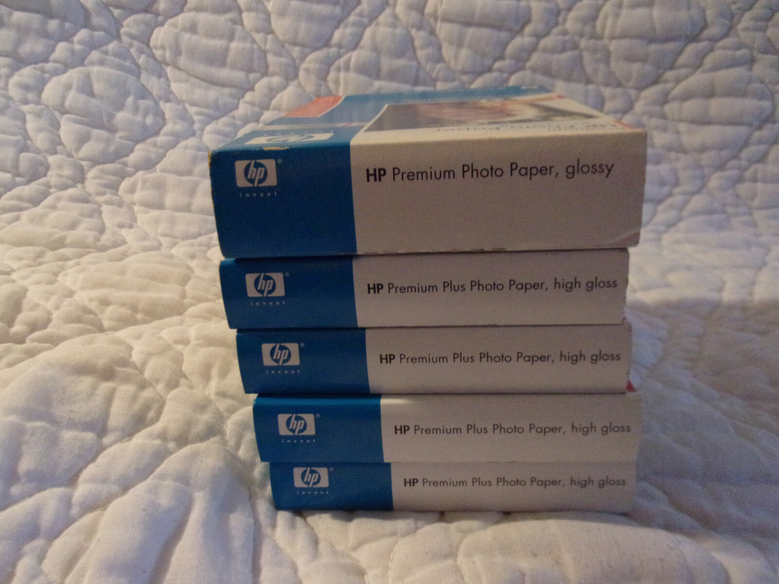 HP PHOTO PAPER PREMIUM PLUS LOT OF 5 BOXES NEW SEALED 4X6″ 11.5 MIL 60 SHEETS
