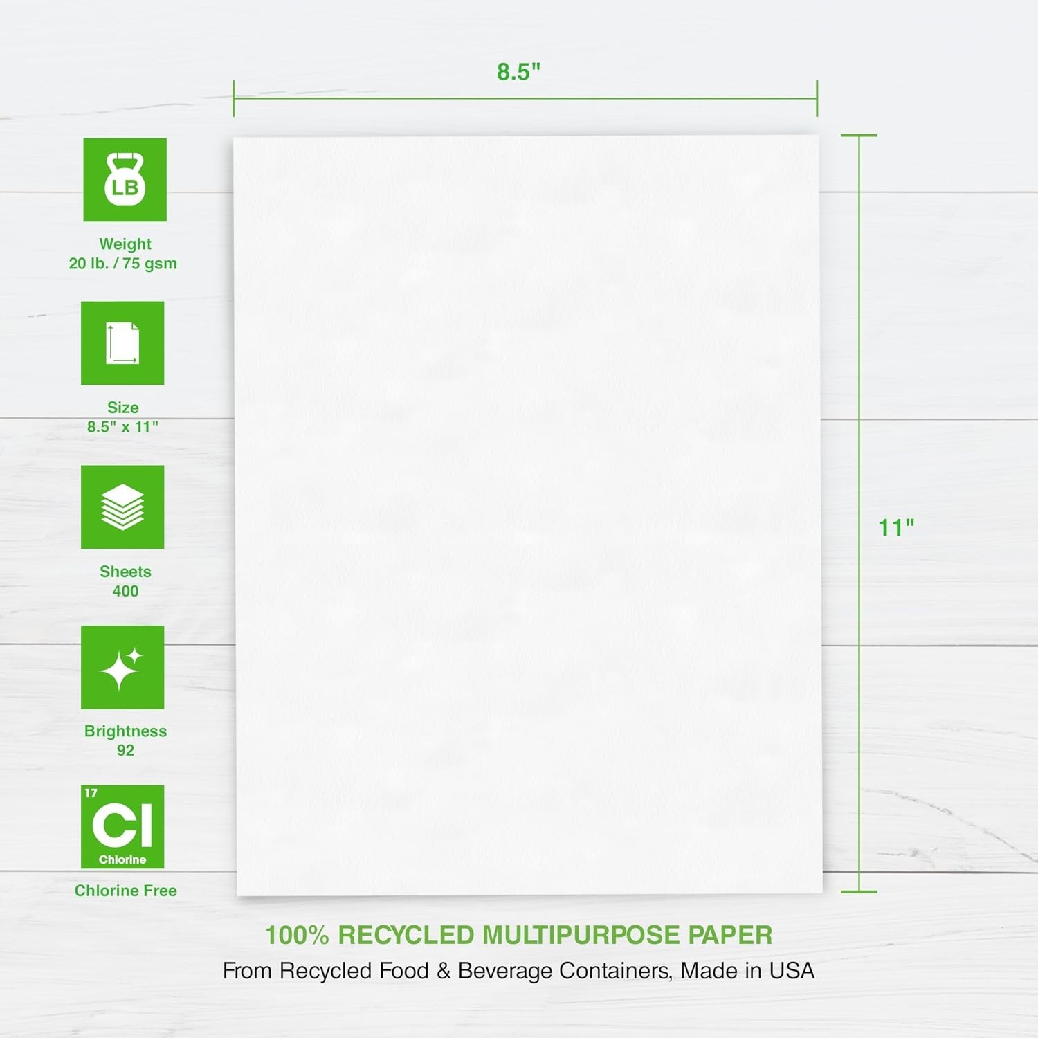 Multipurpose 3-Pack Printer Paper – 8.5″ x 11″ – 92 Bright