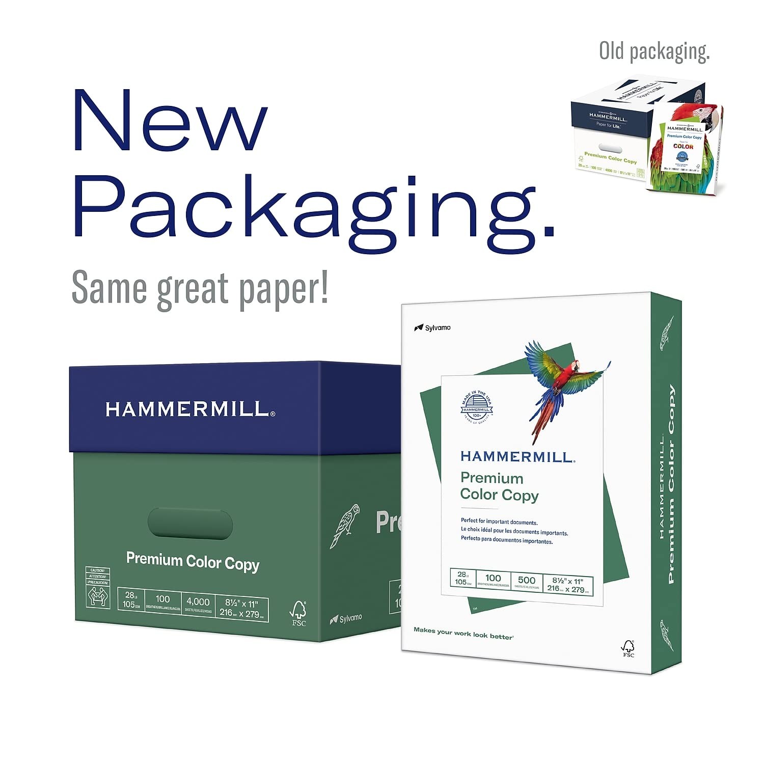 Hammermill Printer Paper, Premium Color 32 lb Copy 1 Ream | 500 Sheets, White