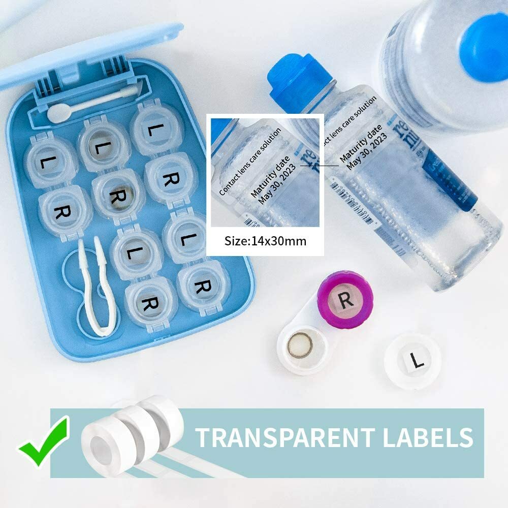 Square 14 x 30 mm Transparent Sticker Thermal Labels for Phomemo D30 | 3 Rolls