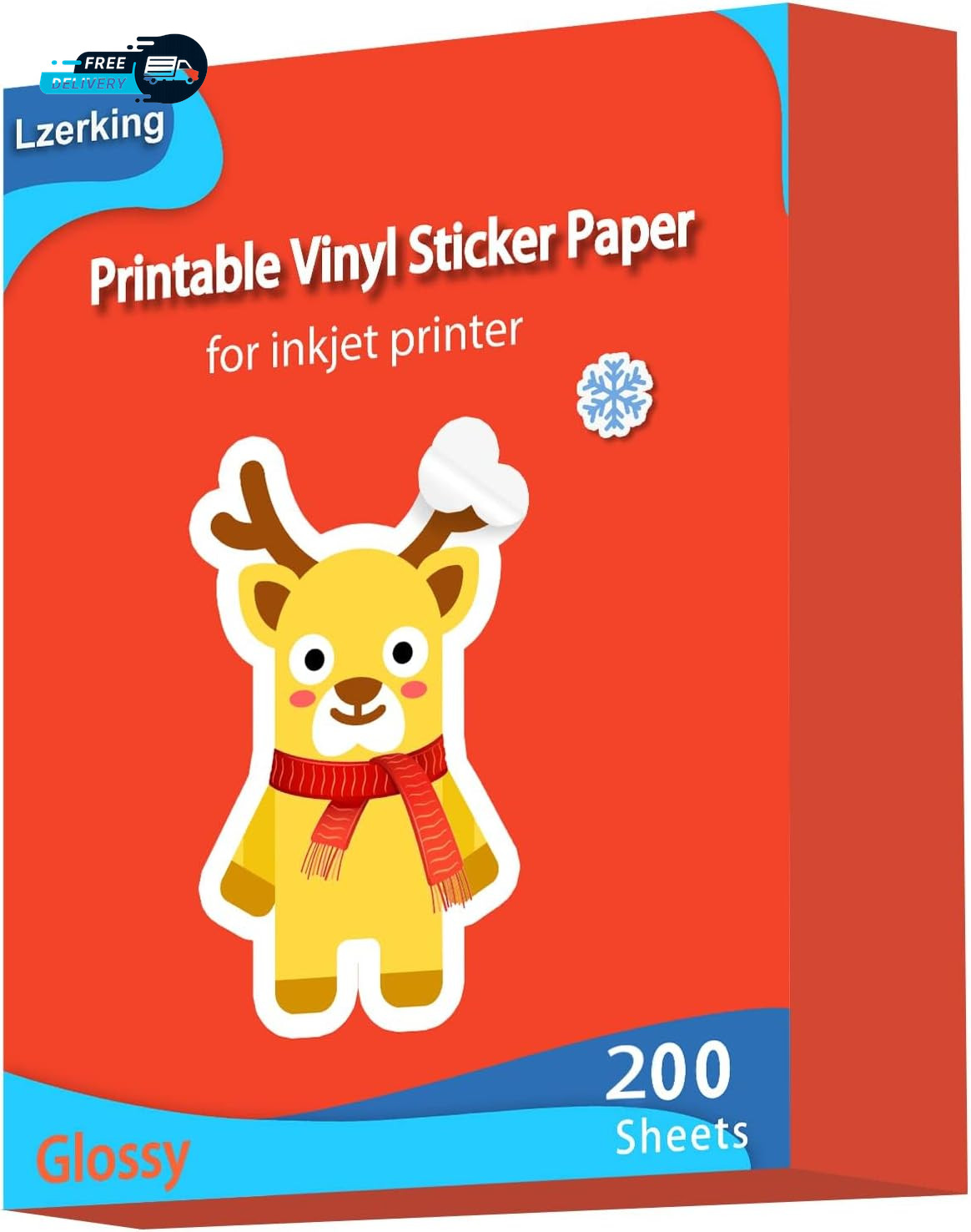 200 Sheets Glossy Printable Vinyl Sticker Paper 8.5 X11 Vibrant Color Quick