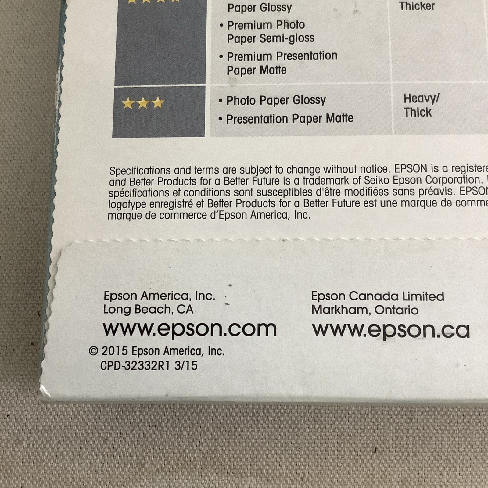 EPSON Brochure & Flyer Paper Matte 8.5×11″ for all Inkjet Printers Double Sided