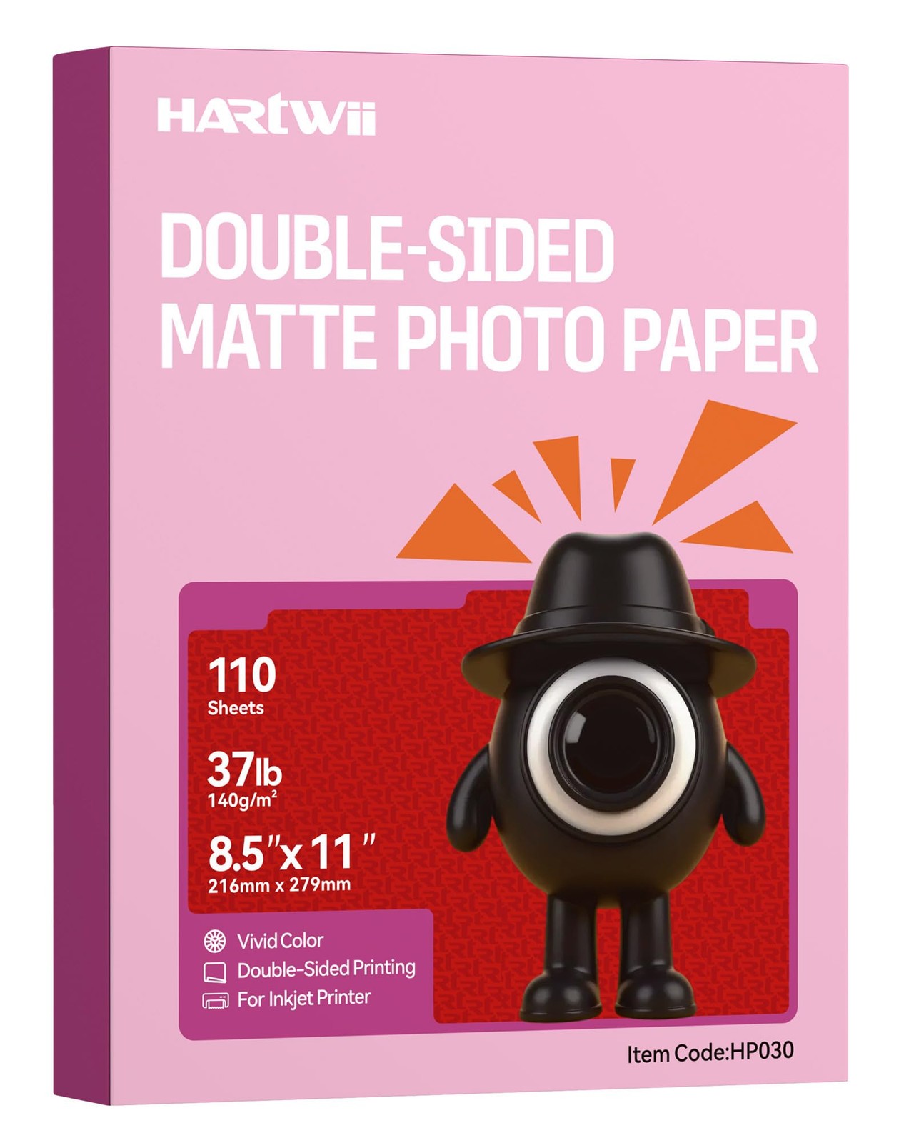 110 Sheets 8.5×11 Inch DoubleSided Matte Inkjet Printer Photo Paper 140GSM