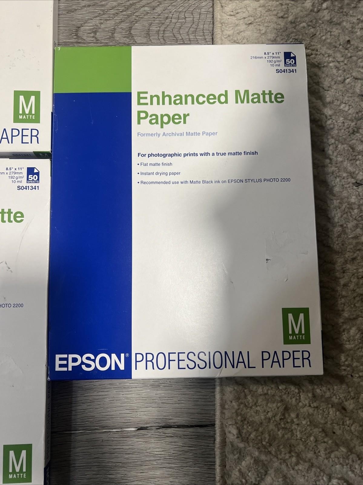 Epson Enhanced Matte Paper 8.5″ x 11″ 50 Sheets True Finish Lot Of (7)