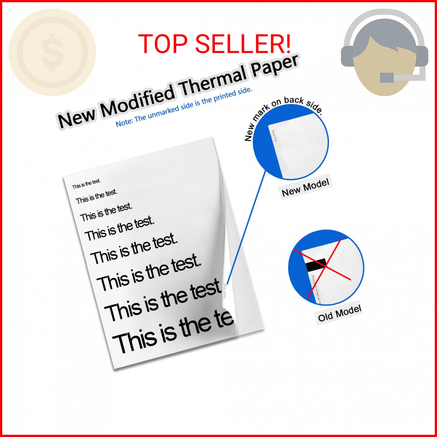 Thermal Printer Paper 8.5 x 11 Inch, 100 Sheets US Letter Size Thermal Paper, Co
