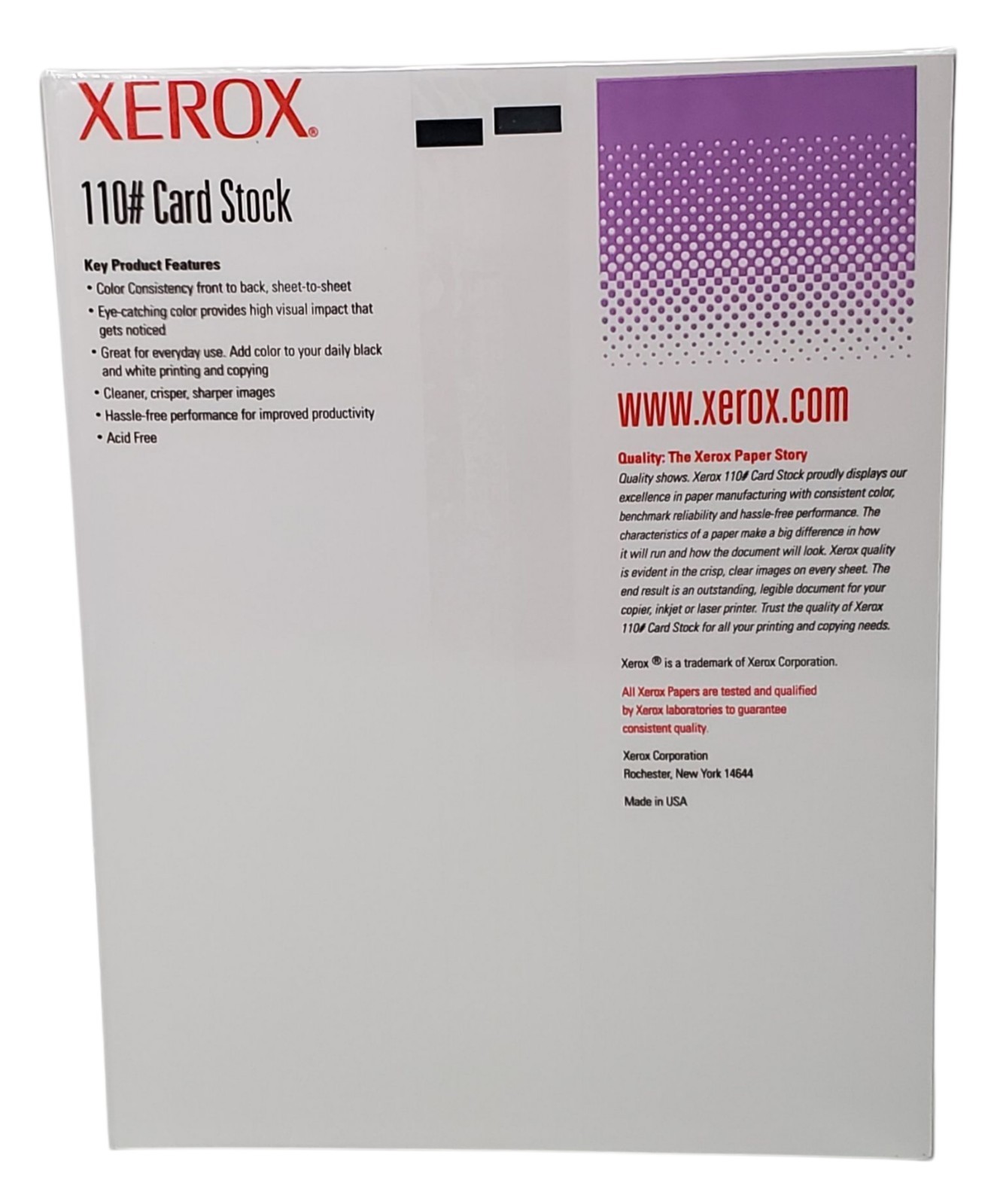 Xerox 110# Card Stock Gray Copy Printer Paper 250 Sheets 8 1/2″ × 11″