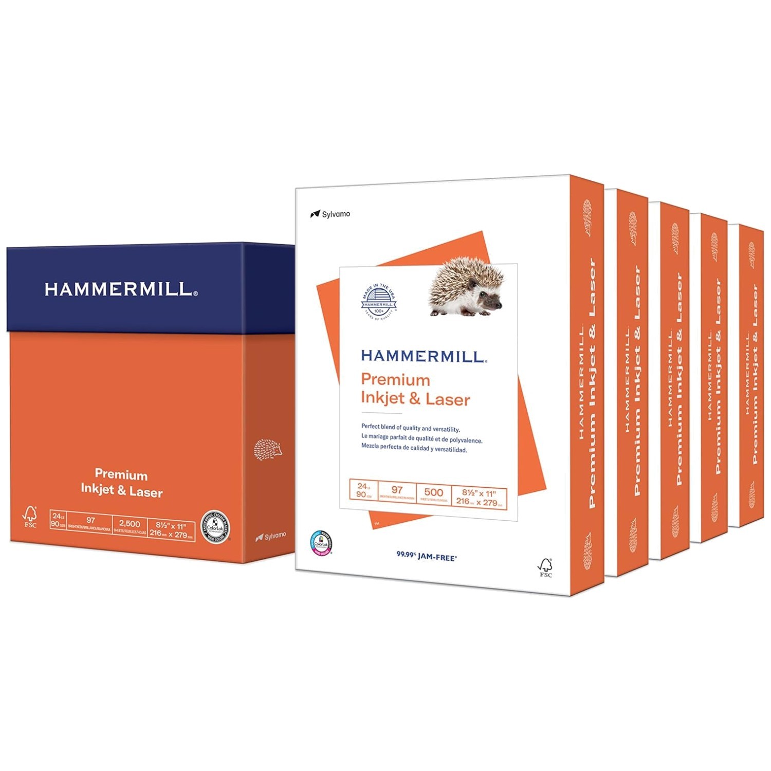 97 Bright Printer Paper – 8.5×11 Inches – 2500 Sheets