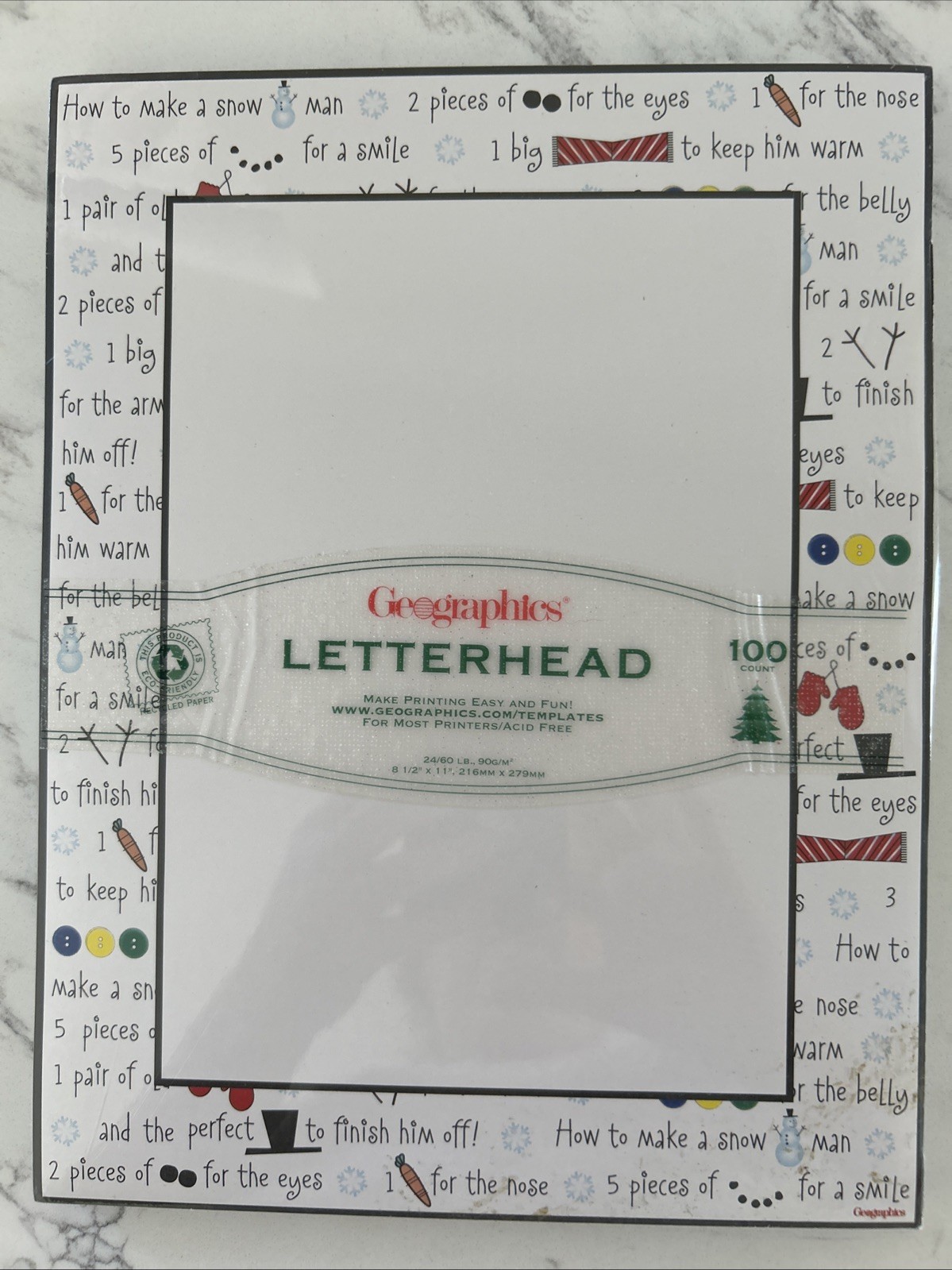 Holiday Festive design Computer Paper 100 Sheets New & Sealed Holiday Letter Sno