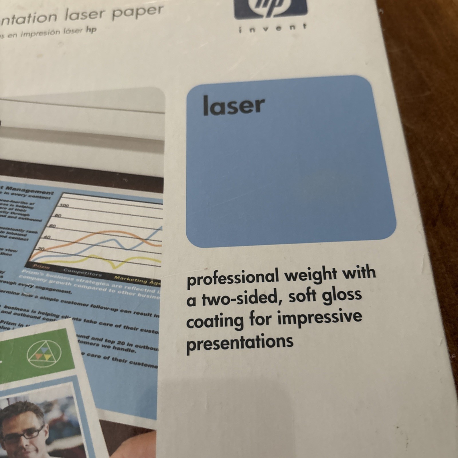 HP 200-sheet 8.5×11 Letter Soft Gloss Laser Printer Paper Color Mono White Matte
