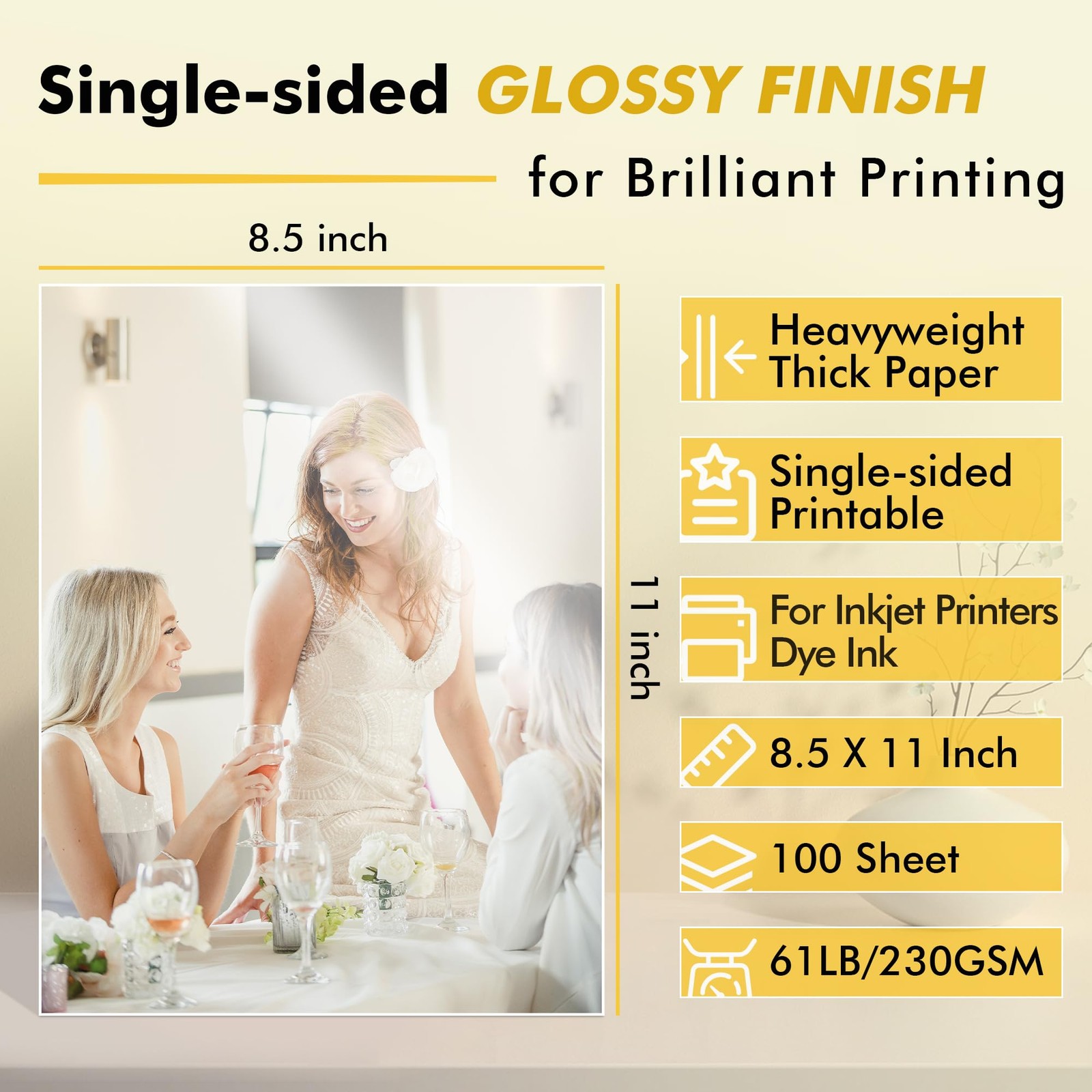 Koala Heavyweight Photo Paper High Glossy 8.5×11 Inches for Inkjet Printing 1…