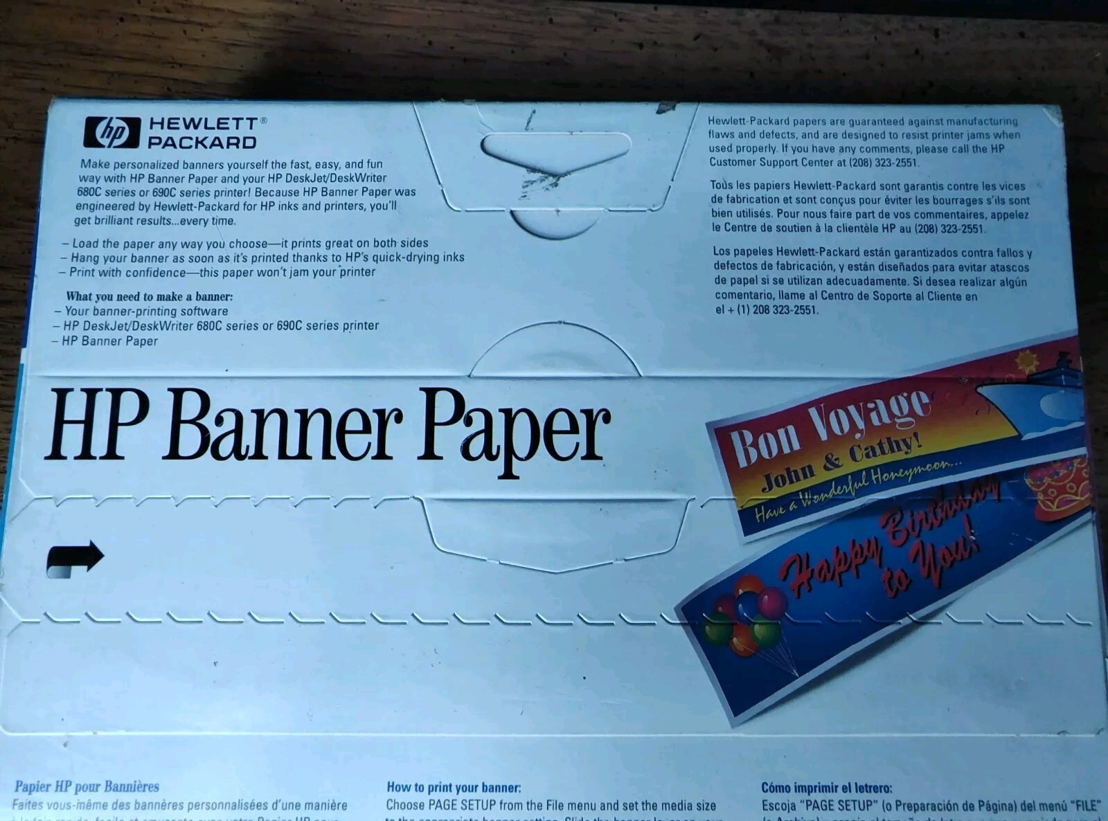 NEW Lot of 2 HP Banner Paper for Inkjet Printers Makes 5 ft Banners 24 lb C1820A