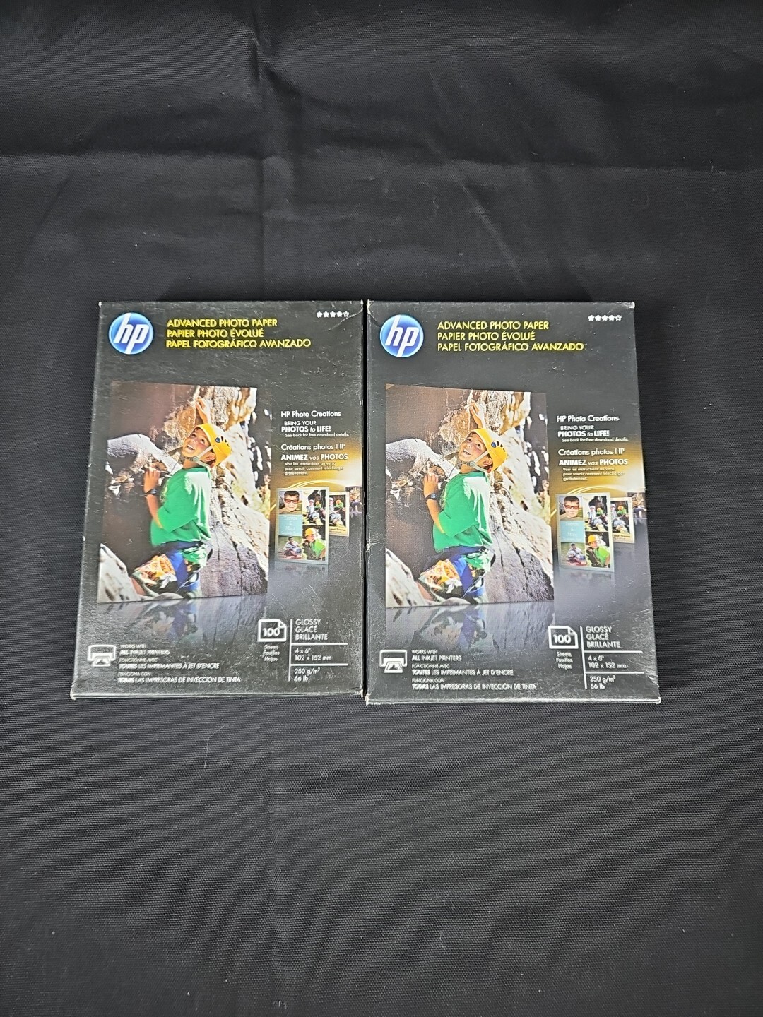 HP Advanced Photo Paper 4”x6” Glossy 100 Sheets – Lot Of 2 Packs