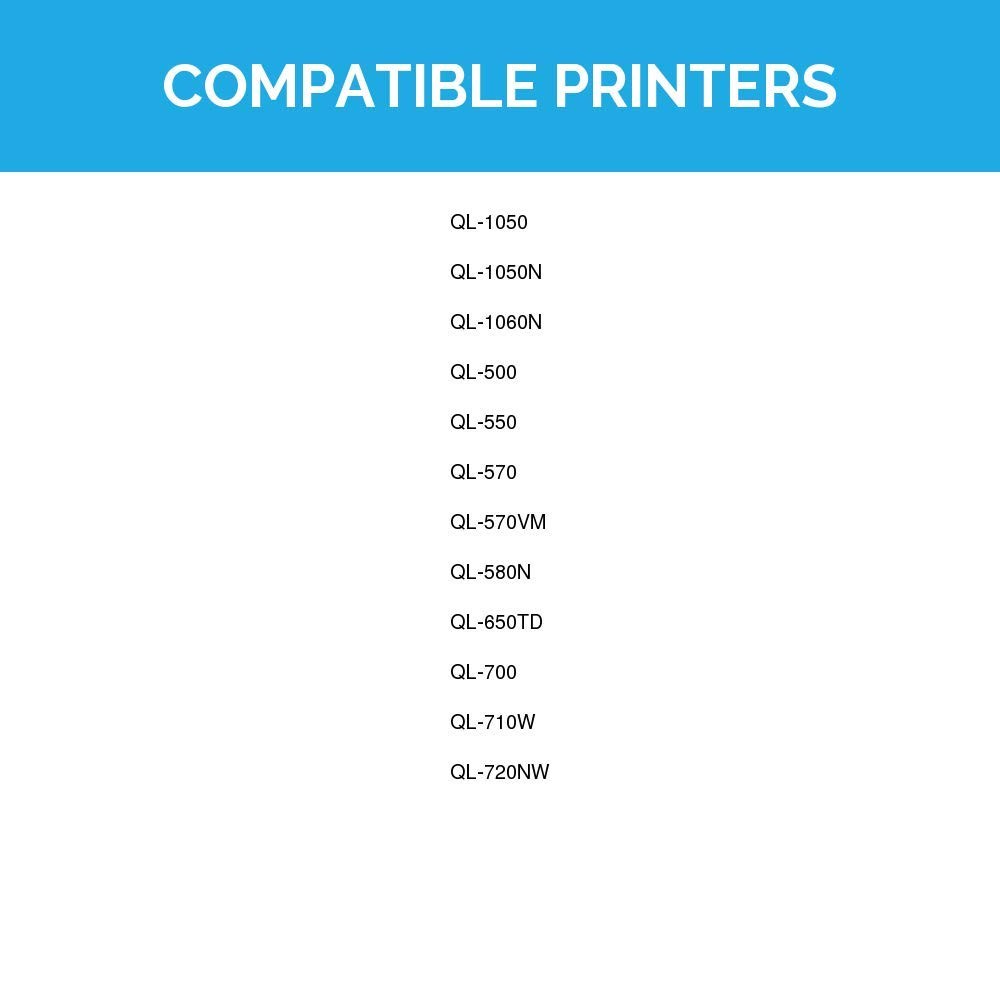 LD Compatible Brother DK-2210 2 Rolls of White Label Tape / 1.1 in x 100 ft
