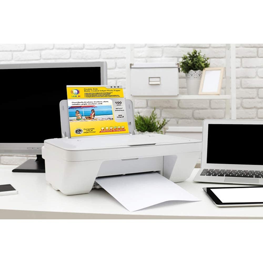 Double Sided Matte Inkjet Photo Name Card Printing Paper 8.5×11 Inch 100 Sheet