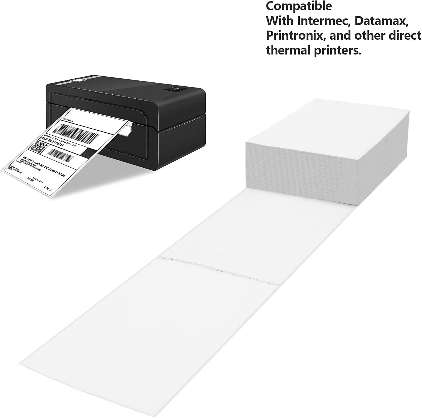 2000PCS 4×6″ Fan-Fold Direct Thermal Shipping Paper Address Label Sticker Paper