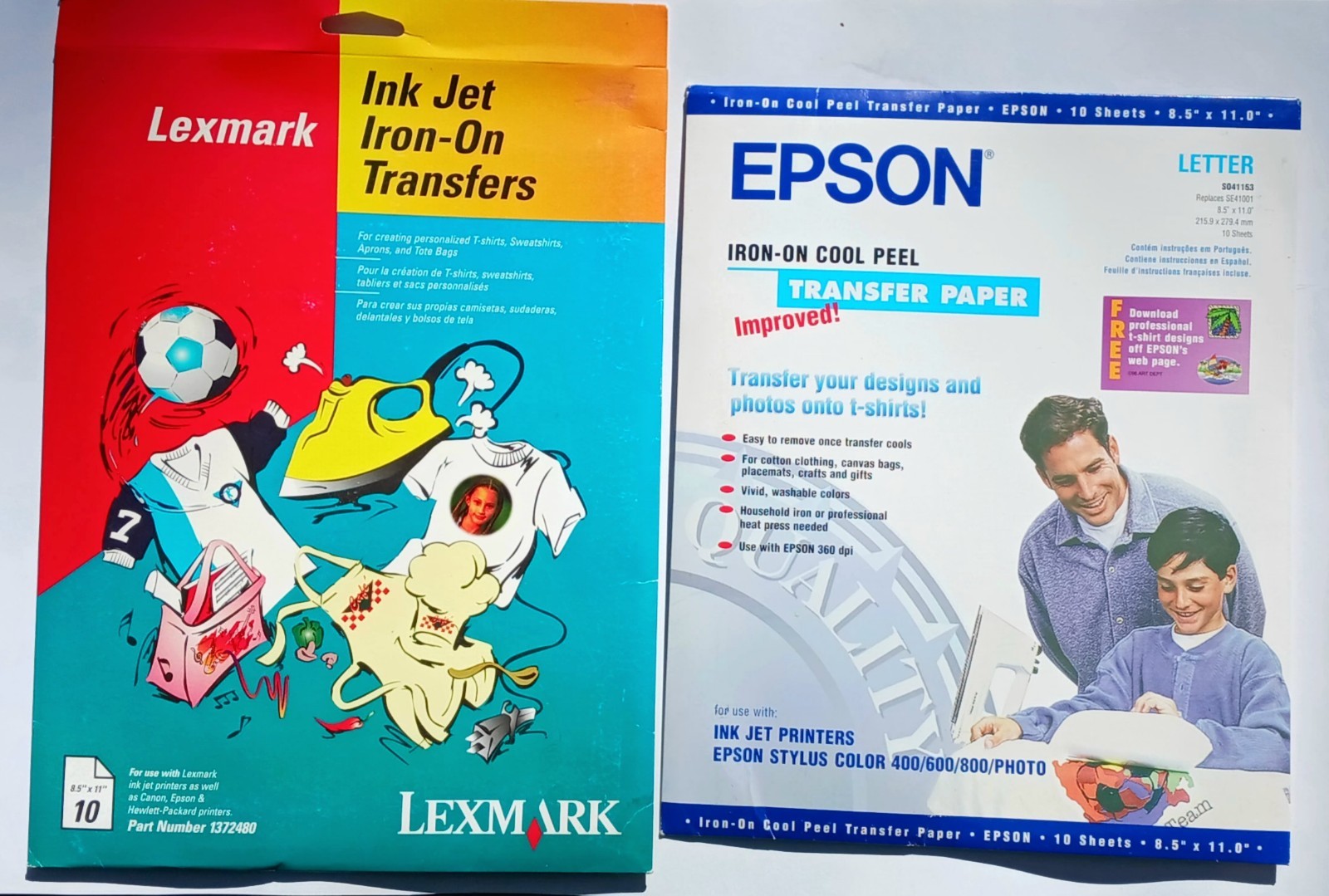 New Lexmark 10 Sheets Open Epson 9 Sheet IRON-ON Transfer Paper Inkjet Printers