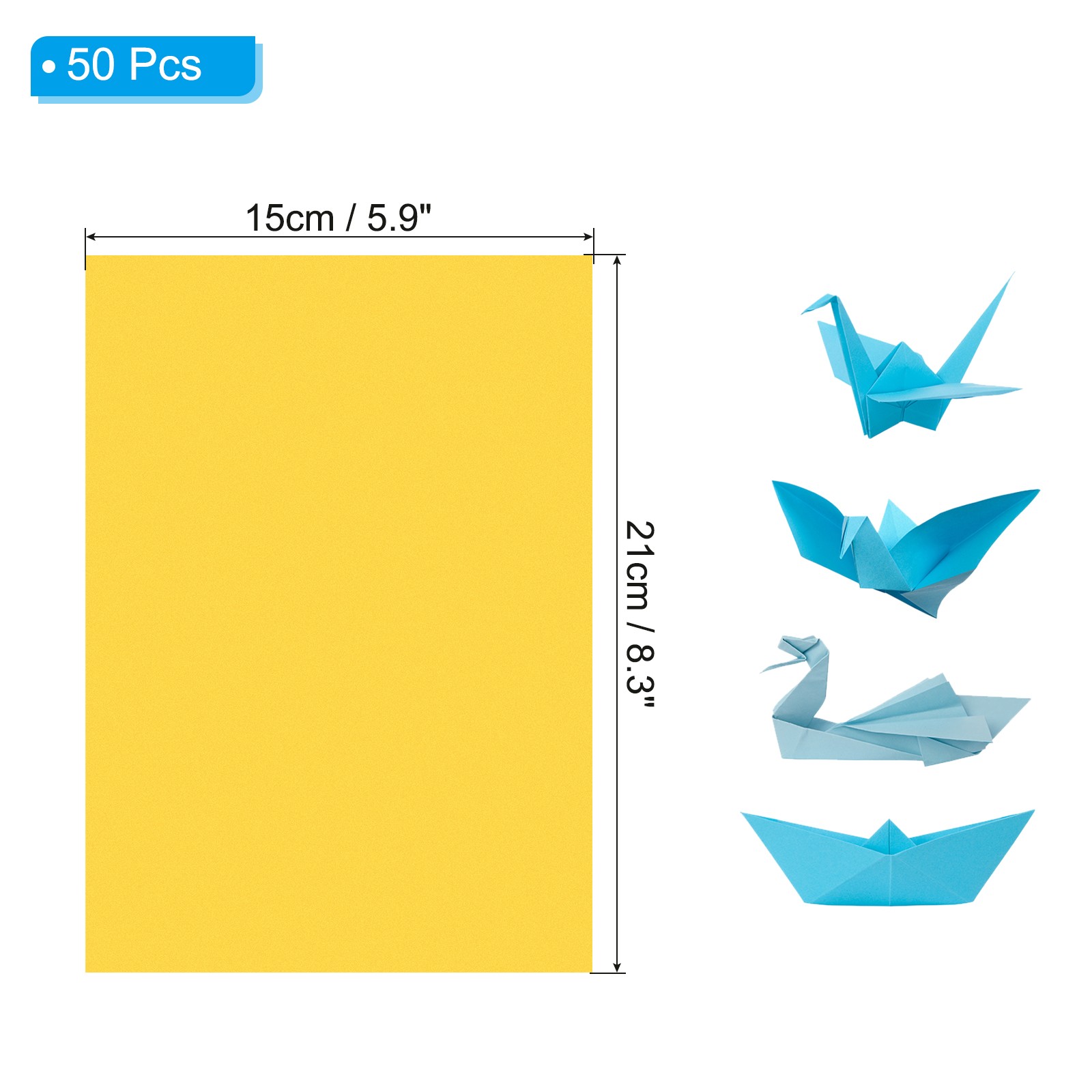 Golden Yellow Color Copy Paper, 50 Sheets 8.3×5.9″ A5 70gsm