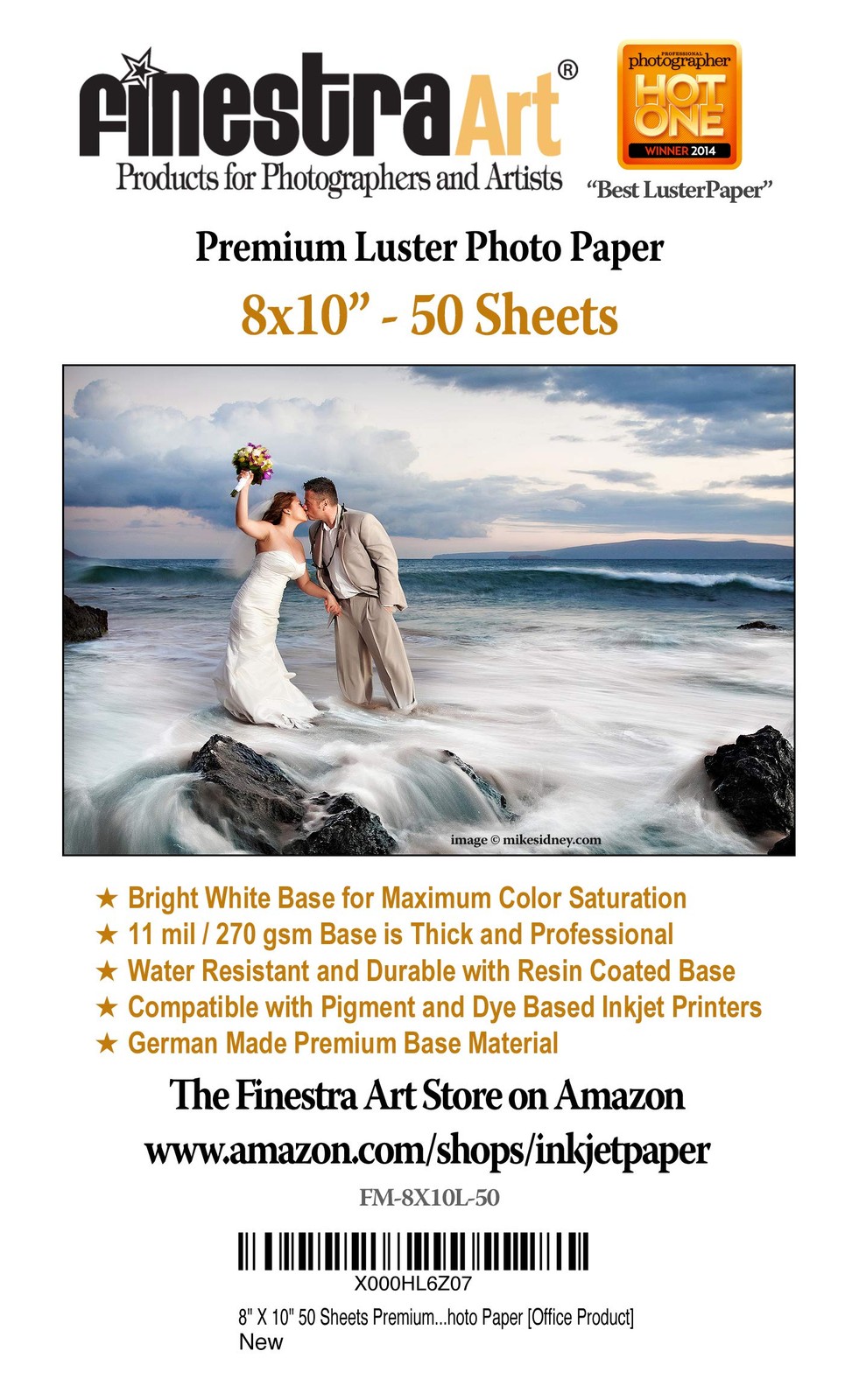 8″ X 10″ Premium Luster Inkjet Photo Paper – 50 Sheets