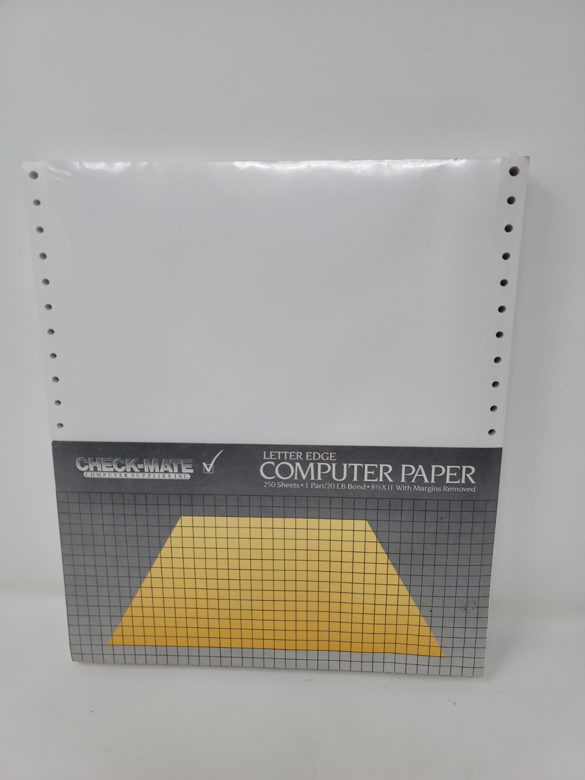 Checkmate Continuous Feed Computer Paper 20 lb 8.5×11 margins removed 250 sheets
