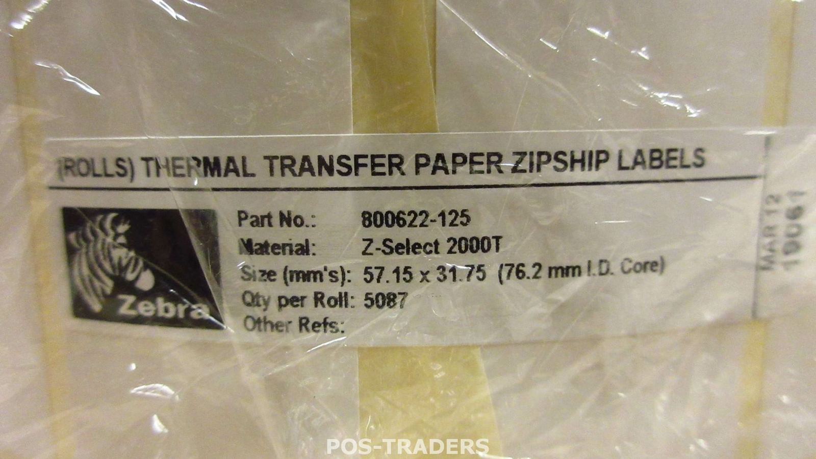 Zebra 800622-125 Paper Labels 57x32mm / 5087 / D200mm Z-Select 2000T NEW NEW