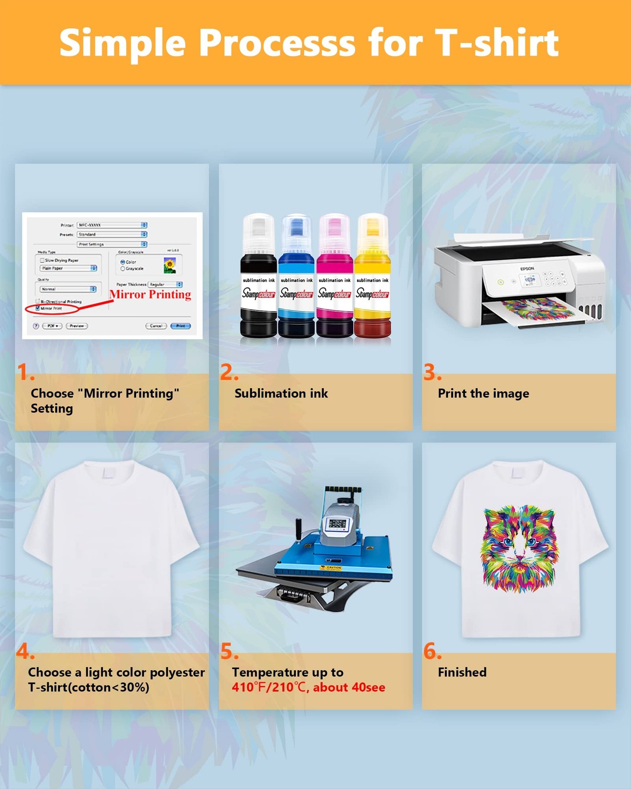 Stampcolour 170 Sheets Sublimation Paper Heat Transfer Paper 8.5×11 inch A4 f…