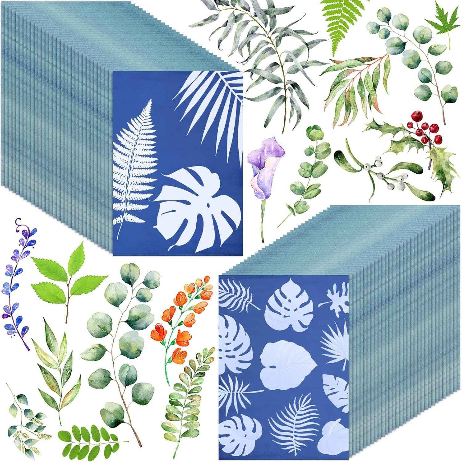 240 Sheets Sun Print Paper Kit Cyanotype Paper Set High Sensitive White Solar Ac