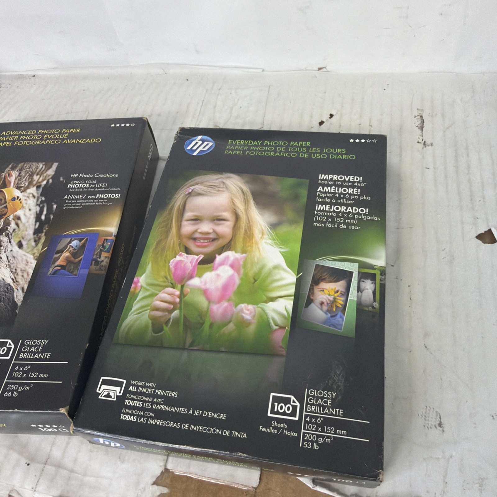 HP Advanced & Everyday Photo Paper 100 Sheets 4×6 Glossy CR759A & Q6638A Sealed