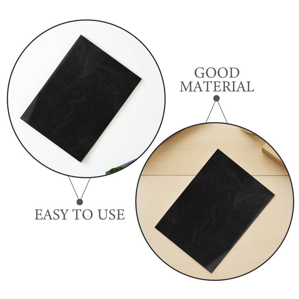 50Pcs Artist Grade Graphite Transfer Paper Reusable DIY Tracing Sheets Black