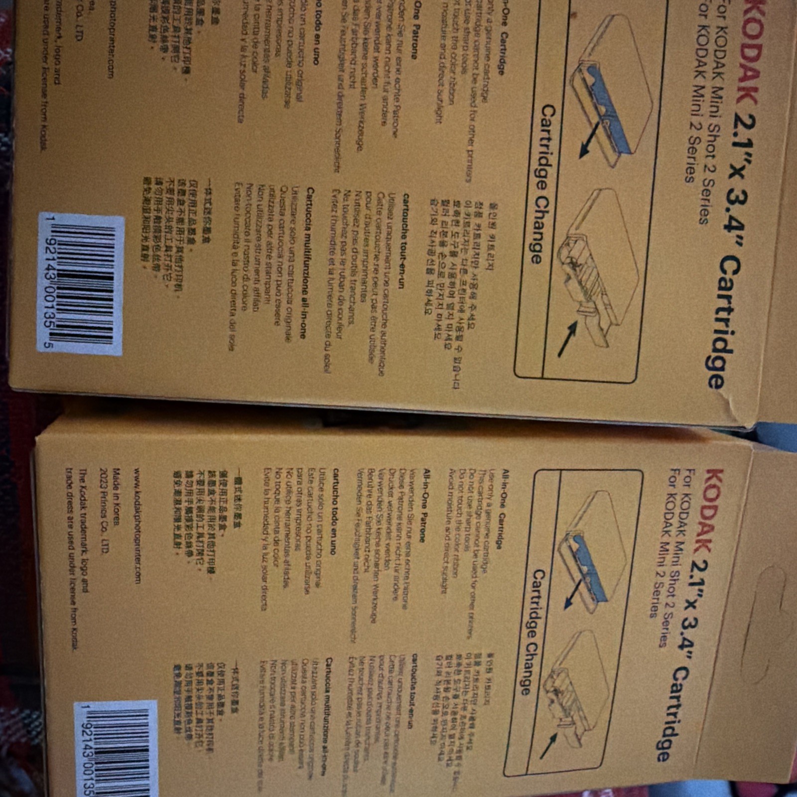 2 pack Kodak Instant Print 2.1″x 3.4″ Cartridge 60 Sheets Total (1 Sealed 1 OBox