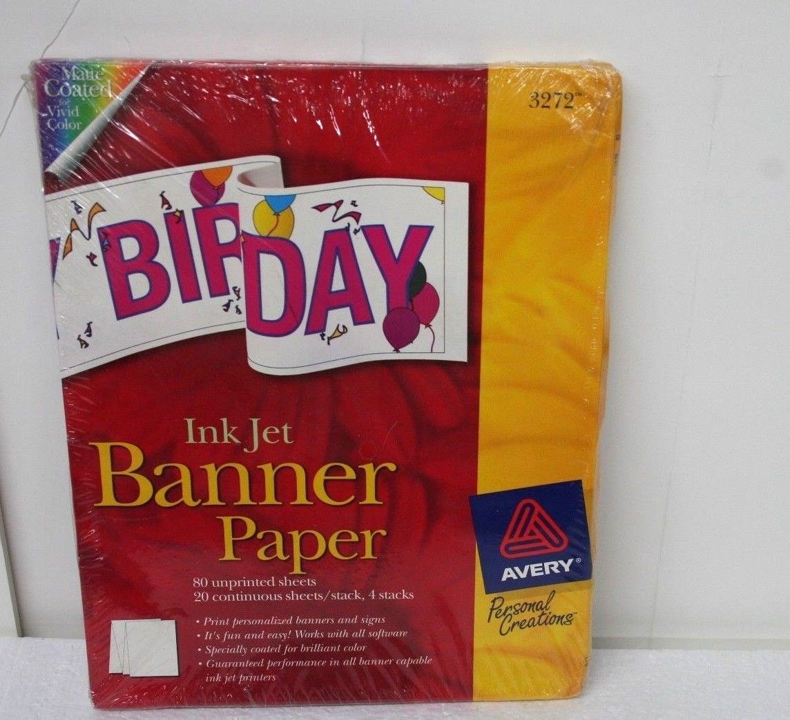 Avery 3272 INKJET BANNER PAPER GREAT FOR PARTY SIGNS WELCOME HOME SIGNS HOLIDAYS