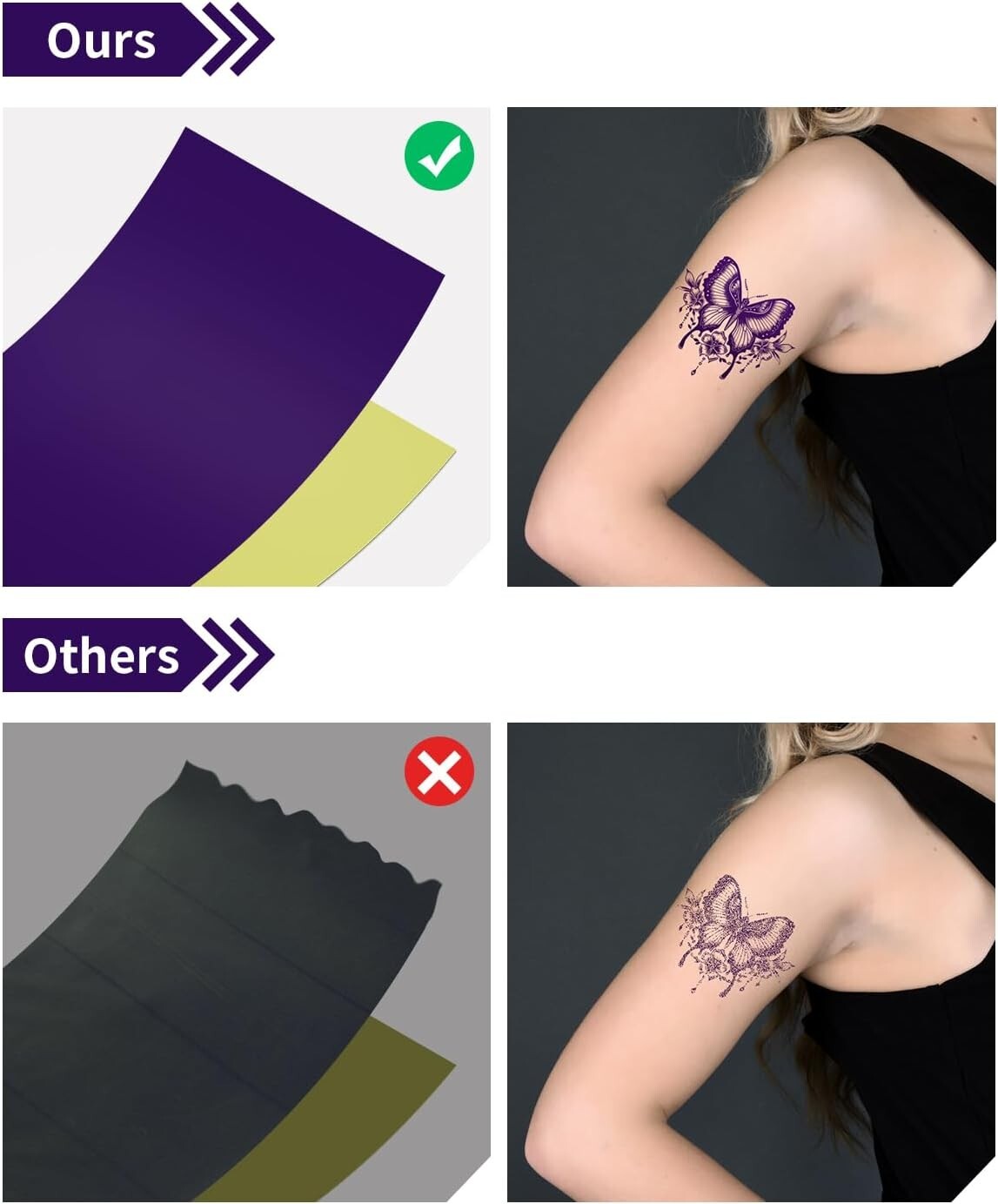 100PC Tattoo Transfer Paper Stencil Thermal Tracing Tatoo Paper for Phomemo M08F