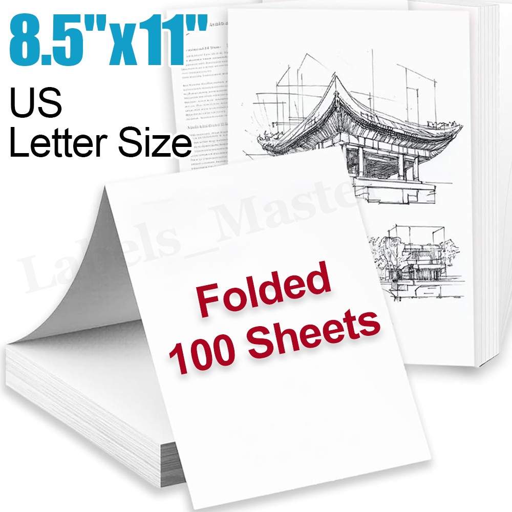 100 Sheet 8.5″x11″ Folded Thermal Continuous Paper US Letter Size for M08F M832