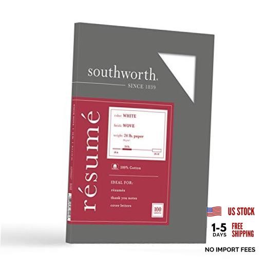 Southworth R14CF 100% Cotton Resume 24 lbs. Wove 8-1/2 x 100 Sheets White Paper