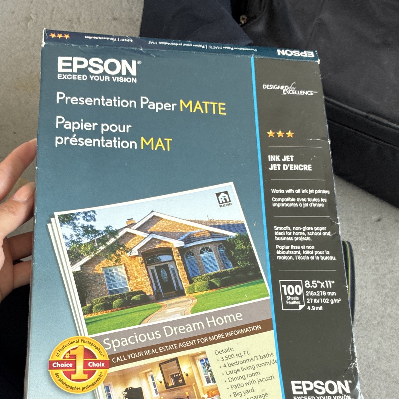 Epson Presentation Paper Matte Letter 8.5 x 11 White 100 Sheets Inkjet