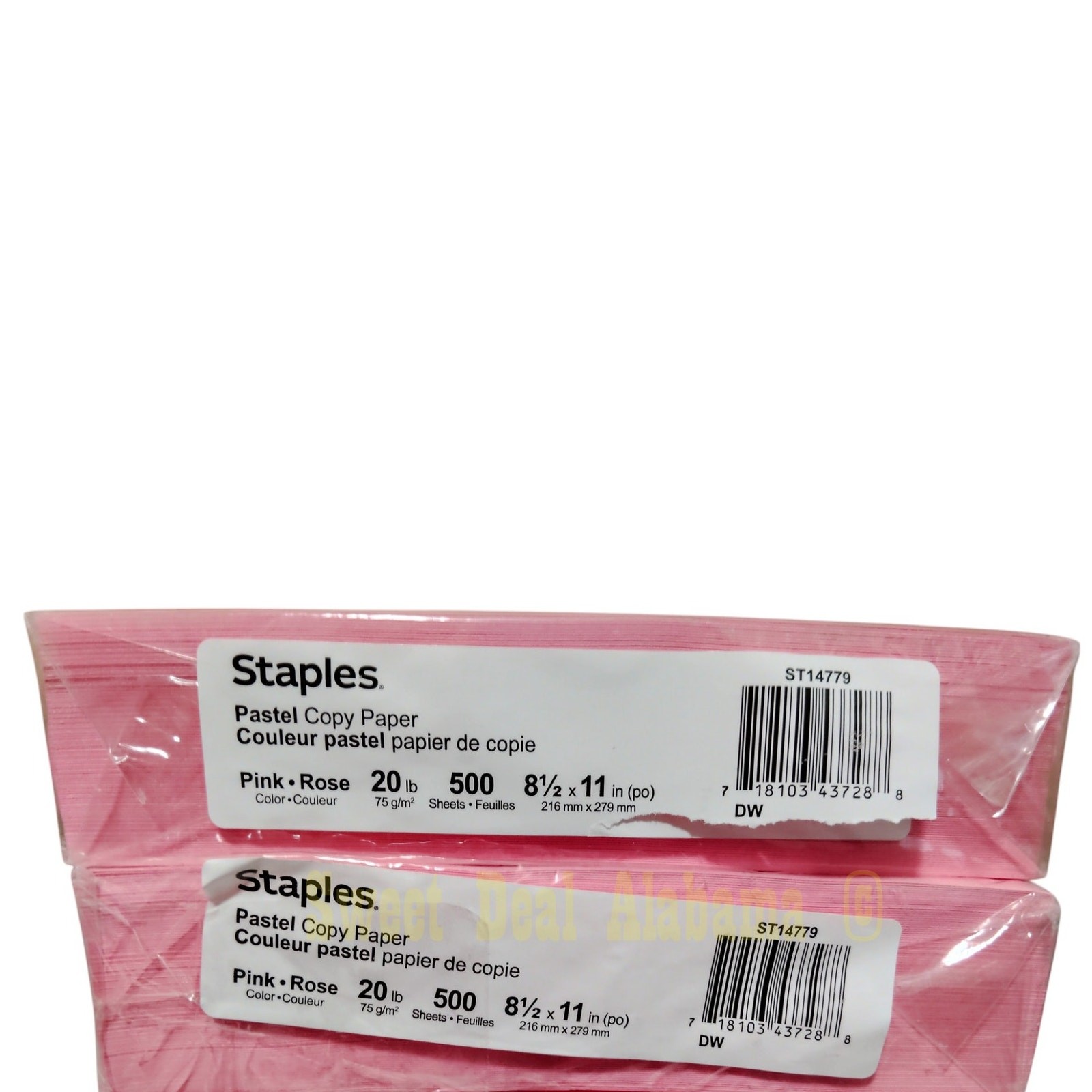 2 Reams, 1000 Pages, Staples Pastel Pink Copy Paper 8-1/2″ X 11″ No.14779